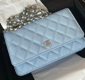 Chanel Wallet On Chain WOC Caviar Leather (Baby Blue)