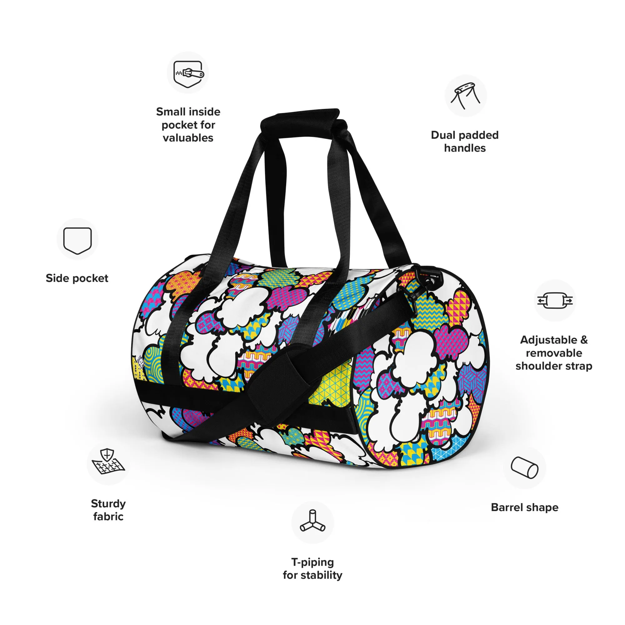 CMYK Graffiti Clouds Gym Bag