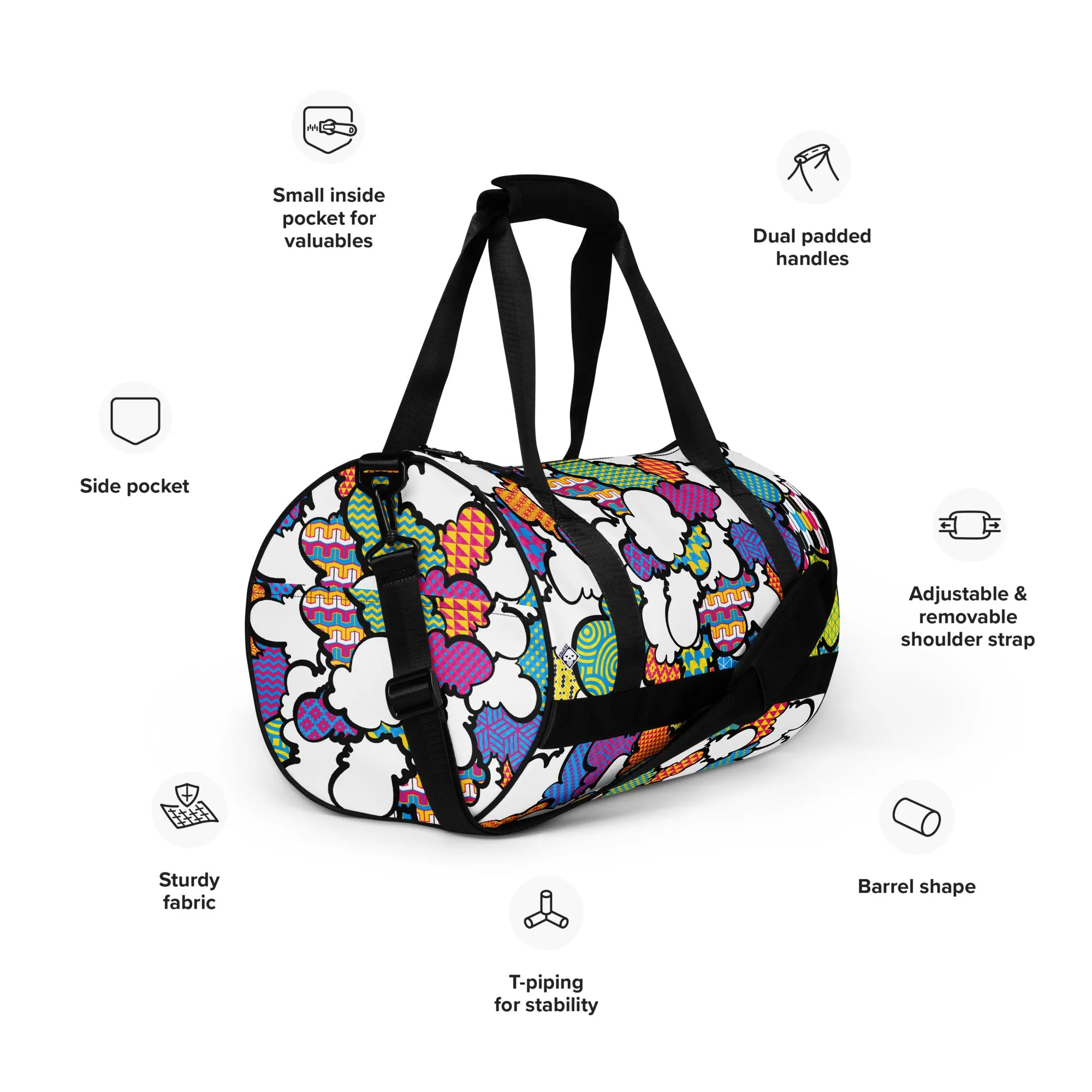 CMYK Graffiti Clouds Gym Bag