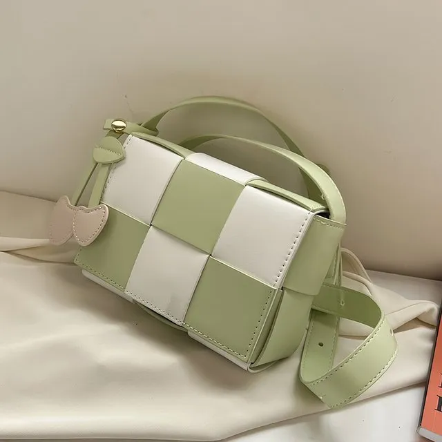 Color Block Knit Crossbody Bag