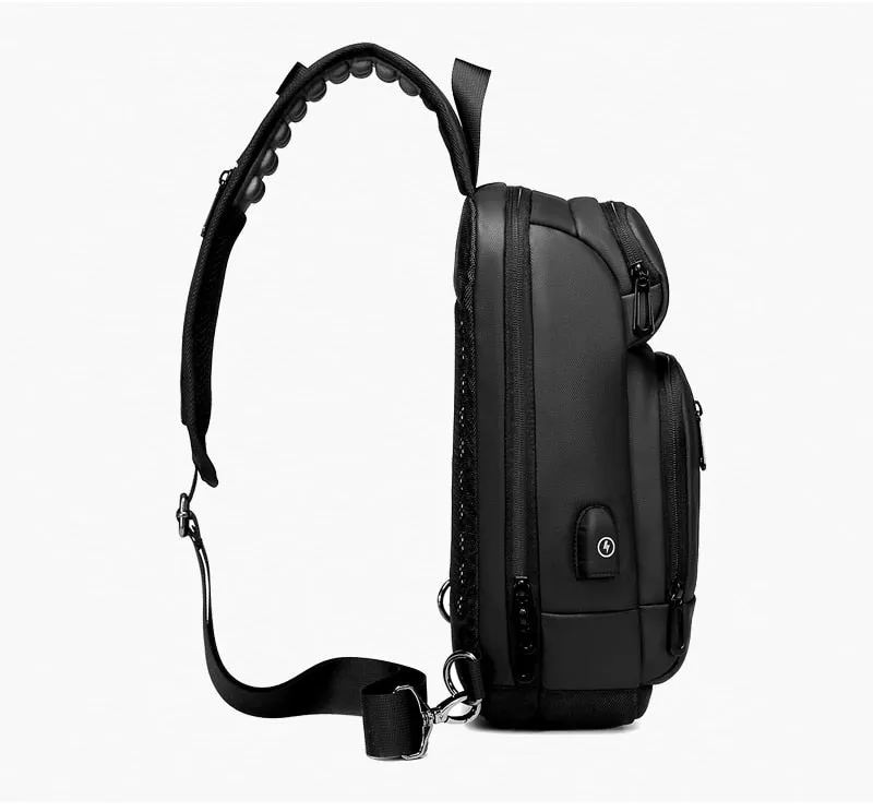 Crossbody Backpack Fits a 9.7 inch Tablet with USB Charger Waterproof Design