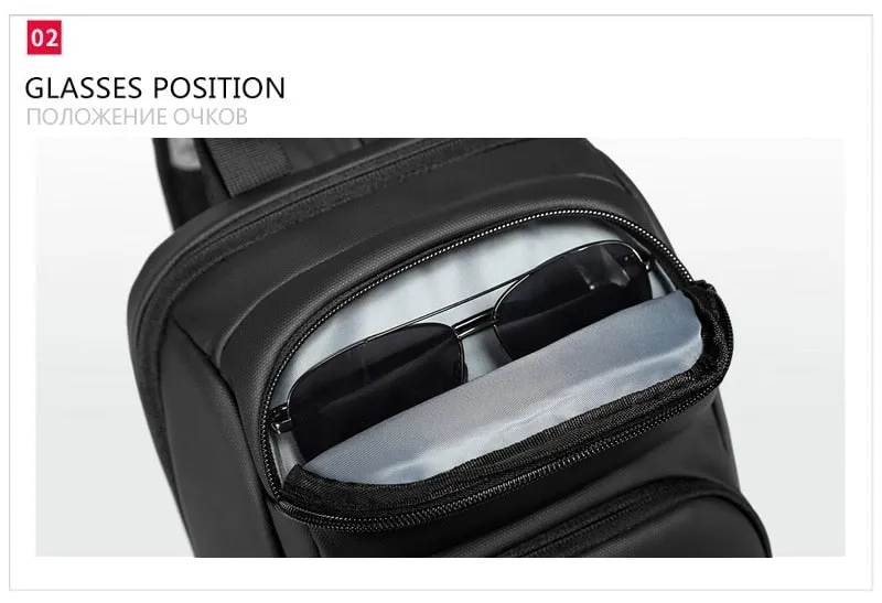 Crossbody Backpack Fits a 9.7 inch Tablet with USB Charger Waterproof Design