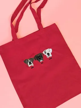 Custom Pet Embroidered Portrait Tote Bag