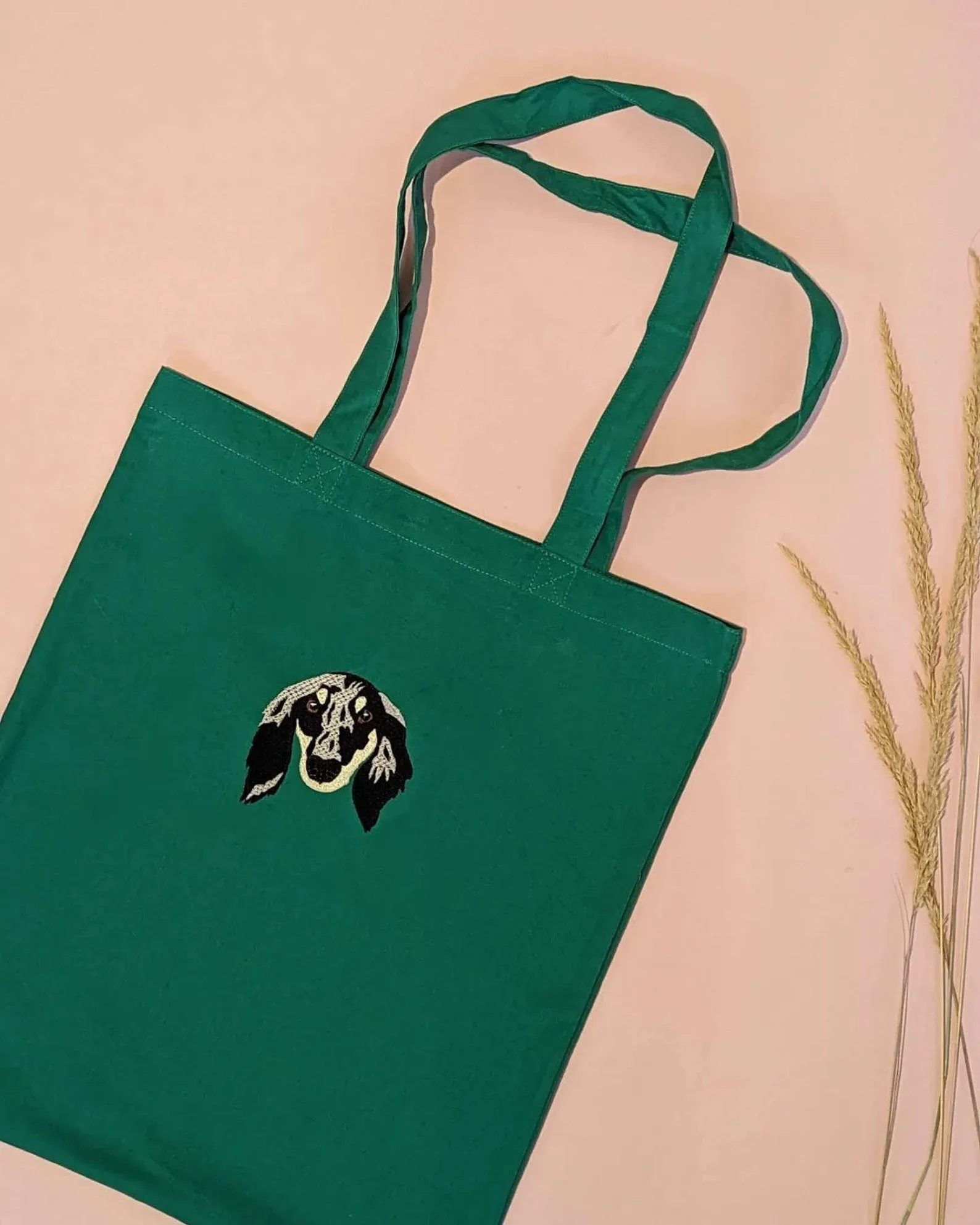 Custom Pet Embroidered Portrait Tote Bag