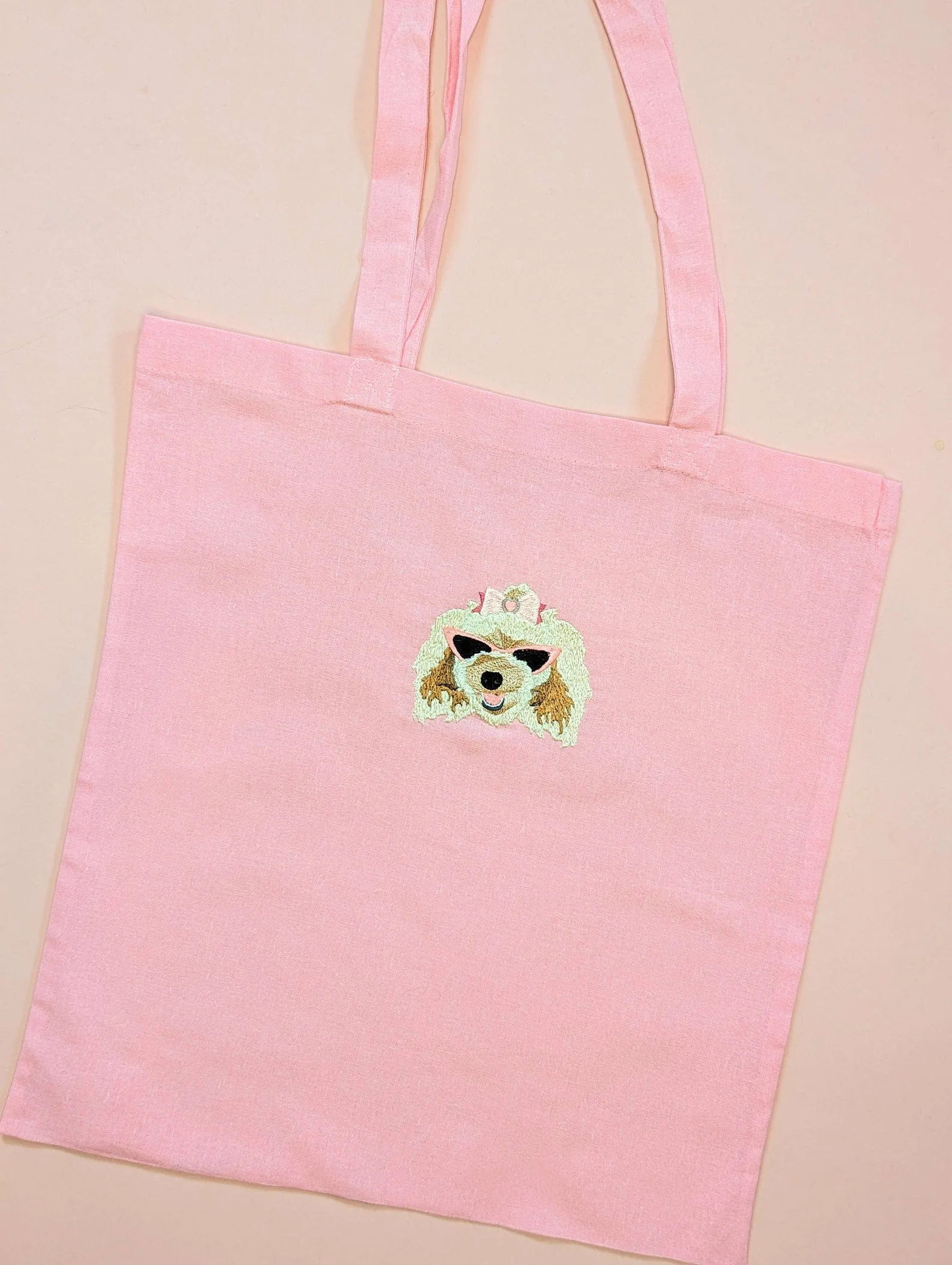 Custom Pet Embroidered Portrait Tote Bag
