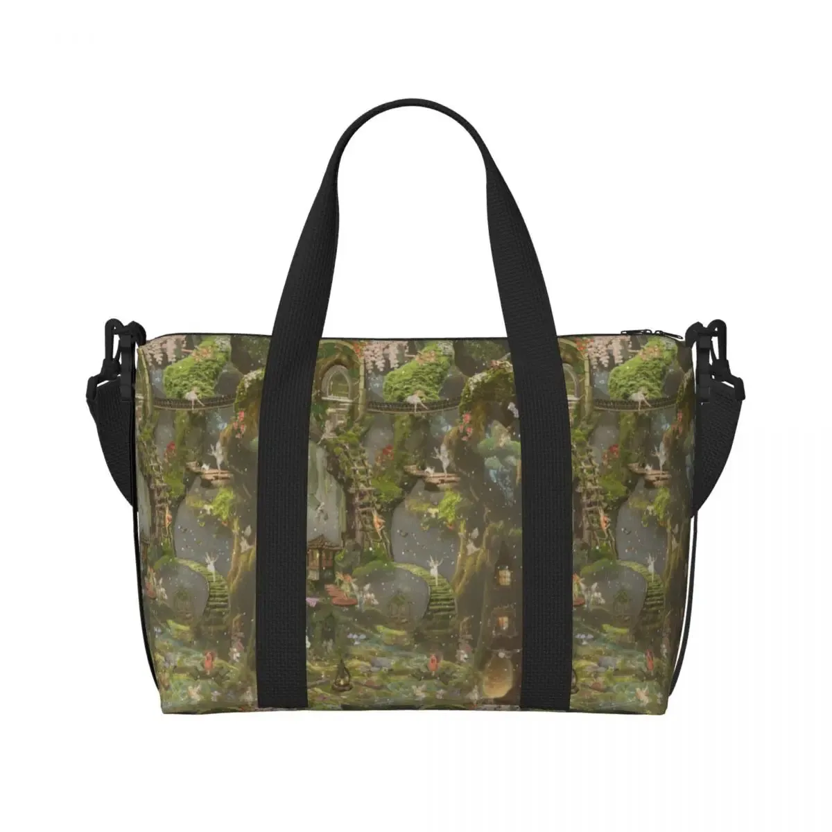 Custom Tinker Bell Stitch Wallpaper Tote Bag Women Large Capacity Beach Gym Travel Bags
