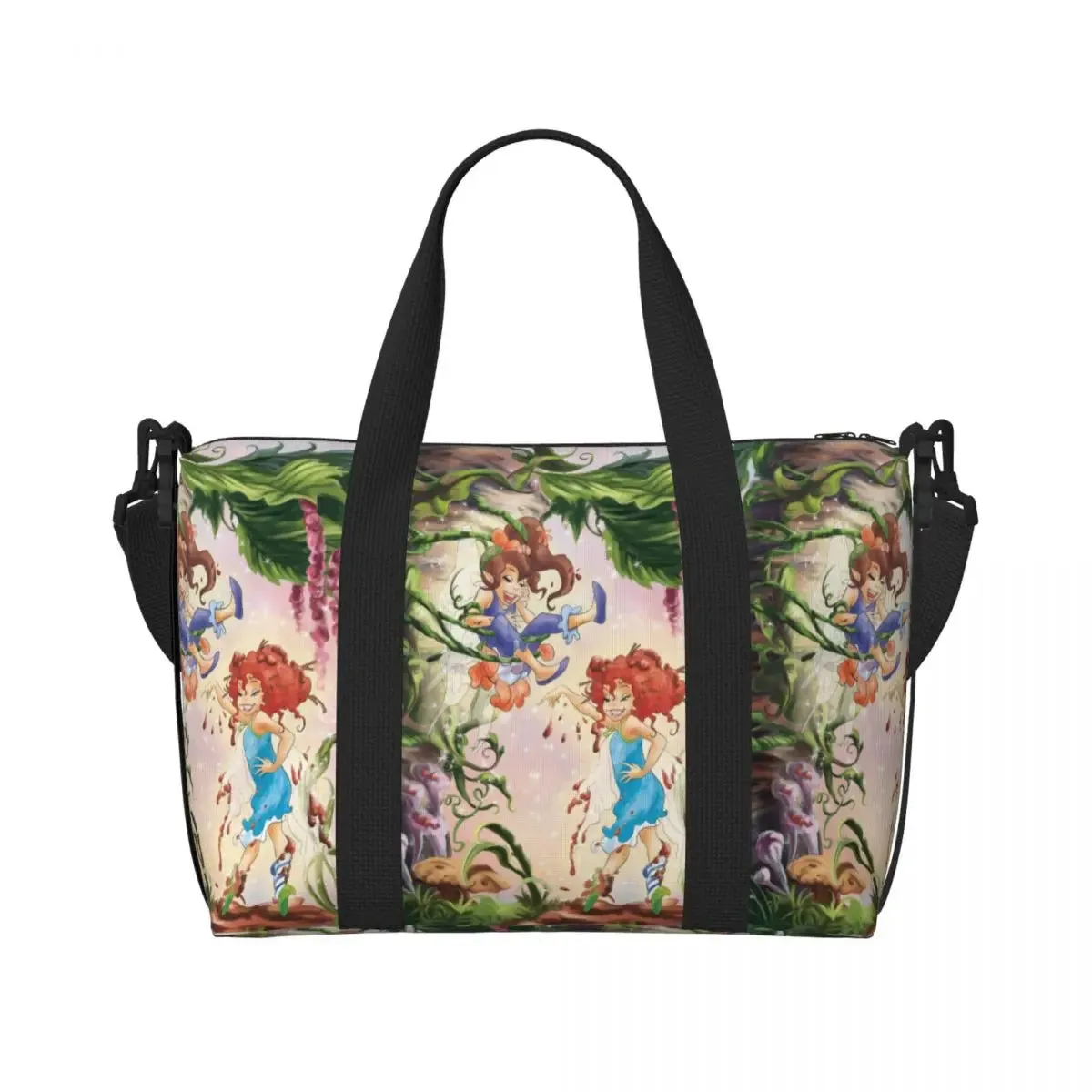 Custom Tinker Bell Stitch Wallpaper Tote Bag Women Large Capacity Beach Gym Travel Bags