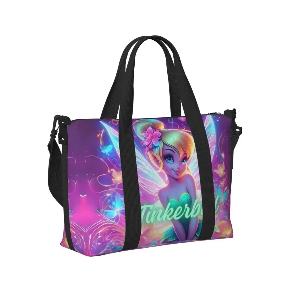 Custom Tinker Bell Stitch Wallpaper Tote Bag Women Large Capacity Beach Gym Travel Bags