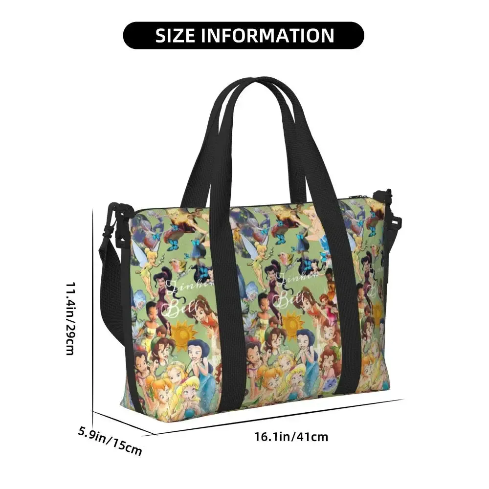 Custom Tinker Bell Stitch Wallpaper Tote Bag Women Large Capacity Beach Gym Travel Bags