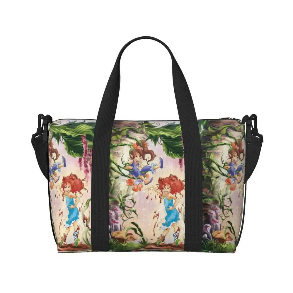 Custom Tinker Bell Stitch Wallpaper Tote Bag Women Large Capacity Beach Gym Travel Bags