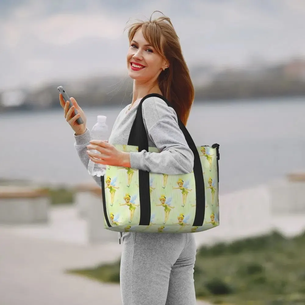 Custom Tinker Bell Stitch Wallpaper Tote Bag Women Large Capacity Beach Gym Travel Bags