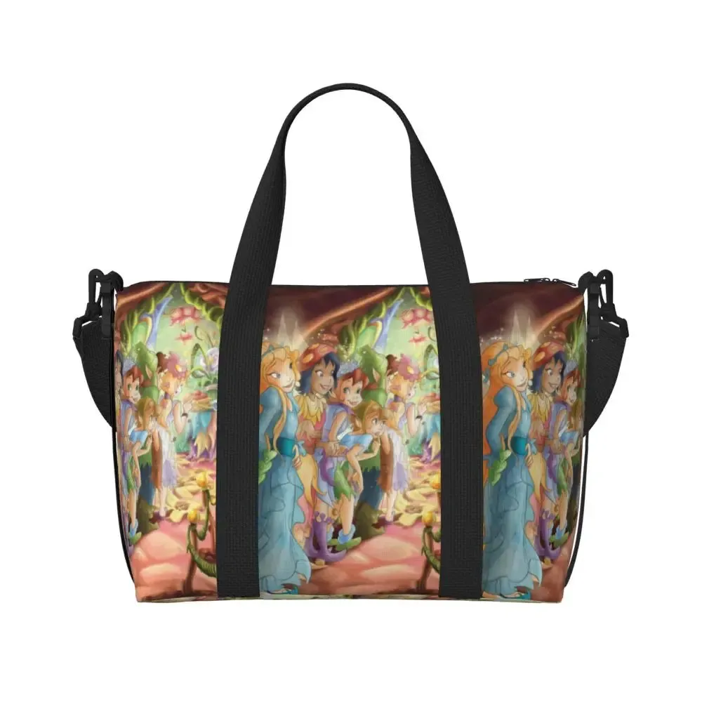 Custom Tinker Bell Stitch Wallpaper Tote Bag Women Large Capacity Beach Gym Travel Bags