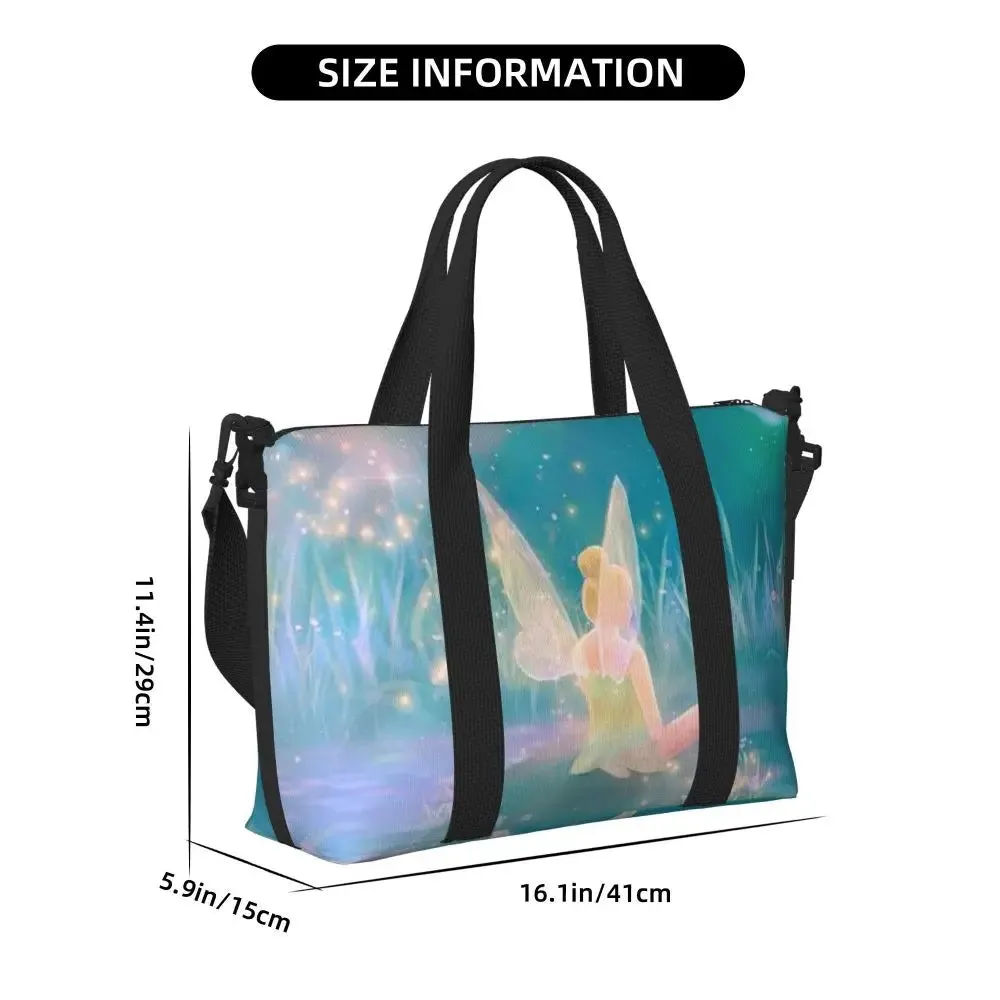 Custom Tinker Bell Stitch Wallpaper Tote Bag Women Large Capacity Beach Gym Travel Bags
