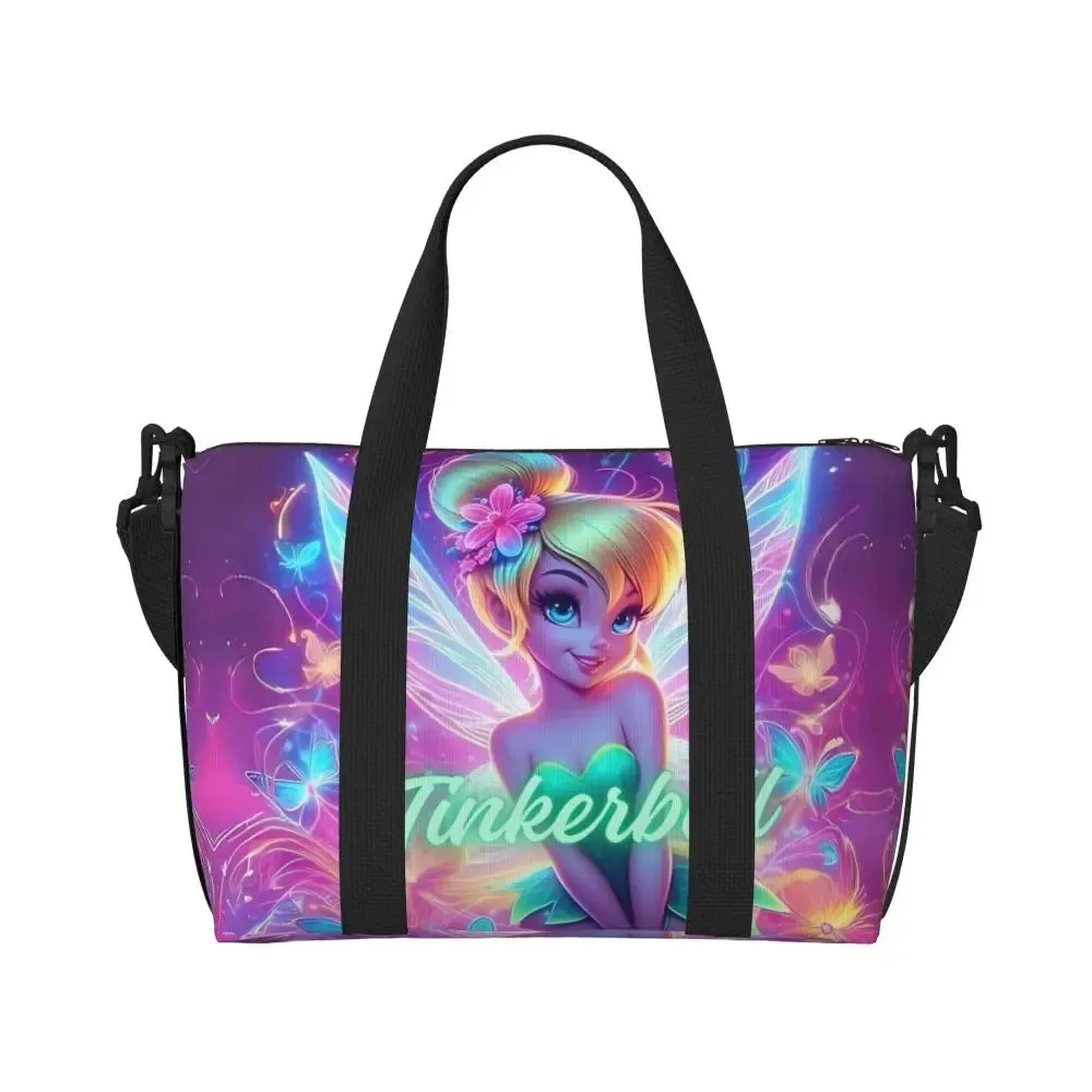 Custom Tinker Bell Stitch Wallpaper Tote Bag Women Large Capacity Beach Gym Travel Bags