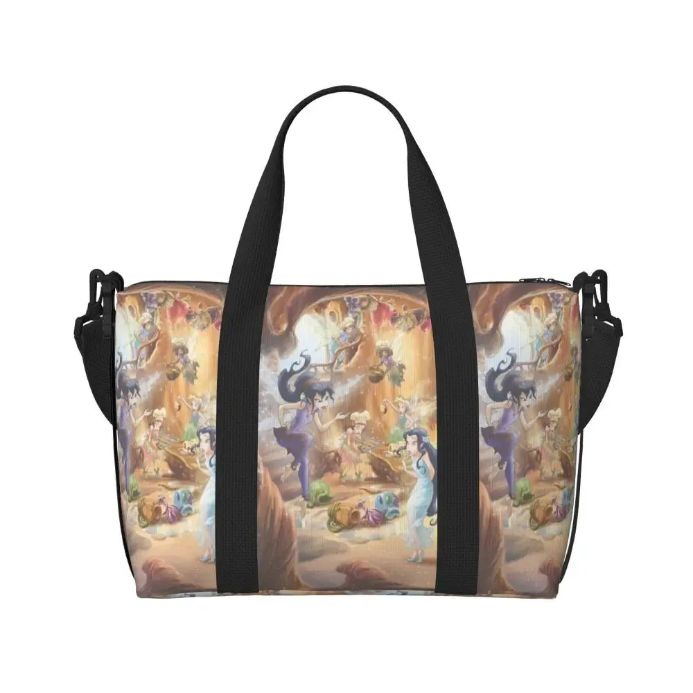 Custom Tinker Bell Stitch Wallpaper Tote Bag Women Large Capacity Beach Gym Travel Bags