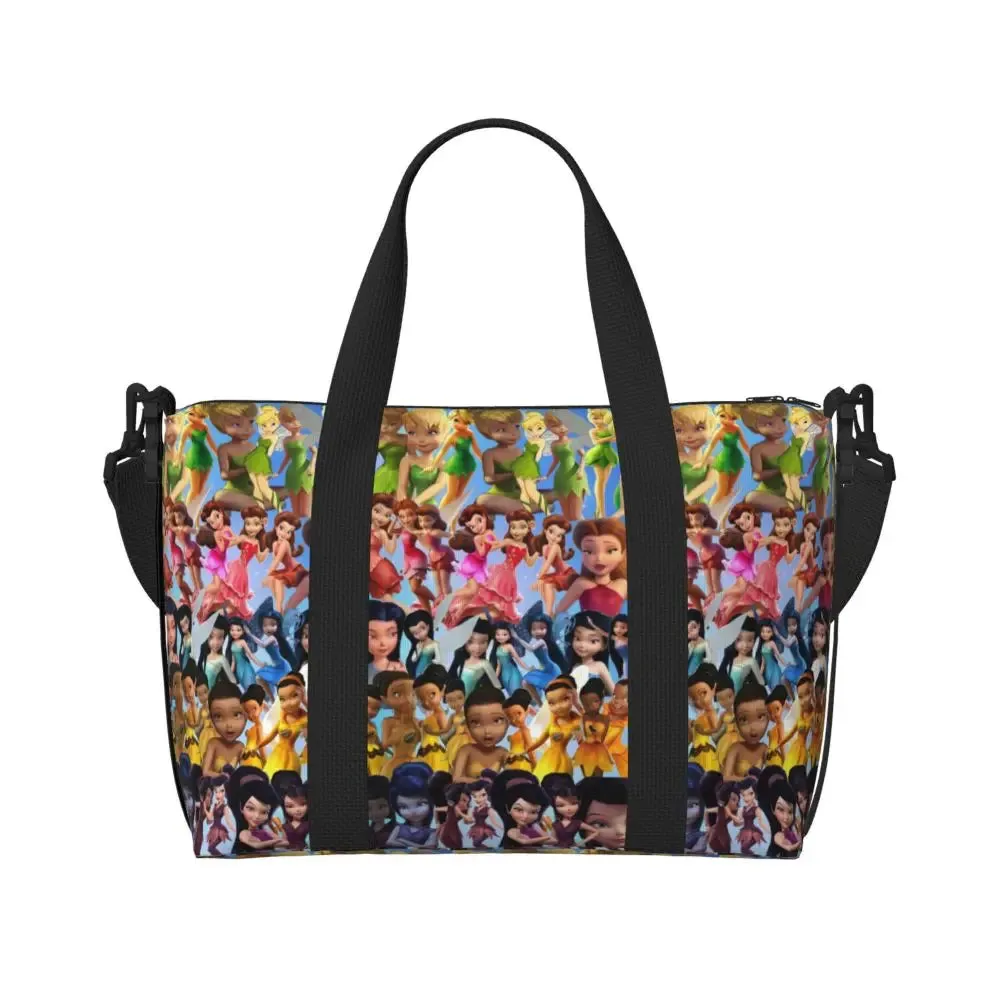 Custom Tinker Bell Stitch Wallpaper Tote Bag Women Large Capacity Beach Gym Travel Bags