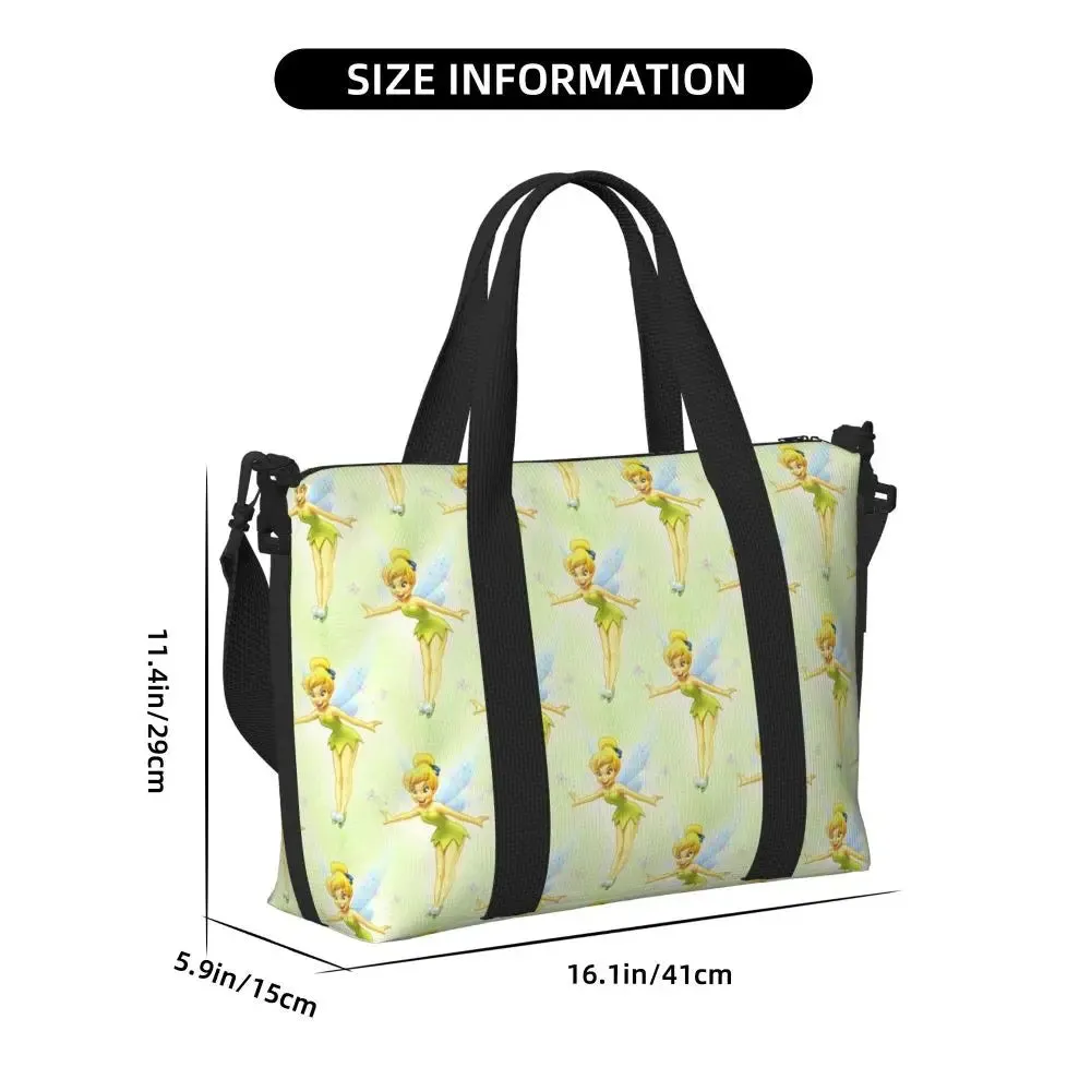 Custom Tinker Bell Stitch Wallpaper Tote Bag Women Large Capacity Beach Gym Travel Bags