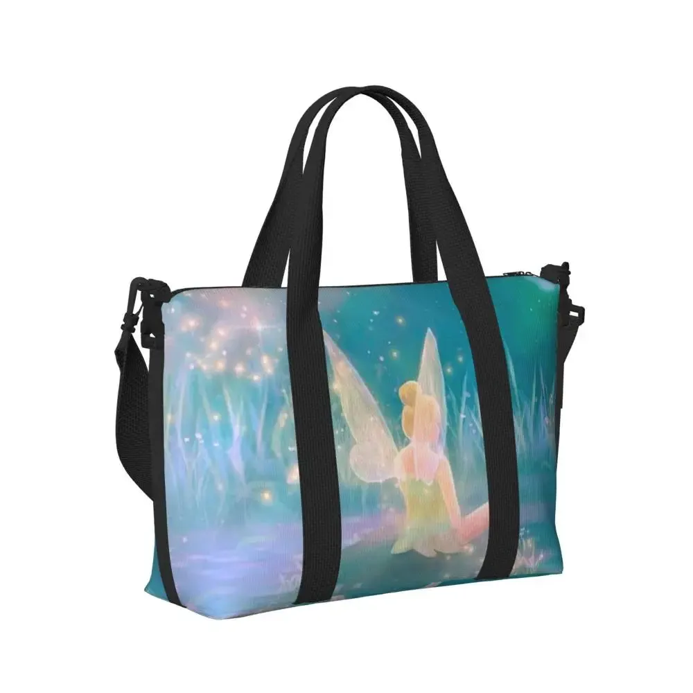 Custom Tinker Bell Stitch Wallpaper Tote Bag Women Large Capacity Beach Gym Travel Bags