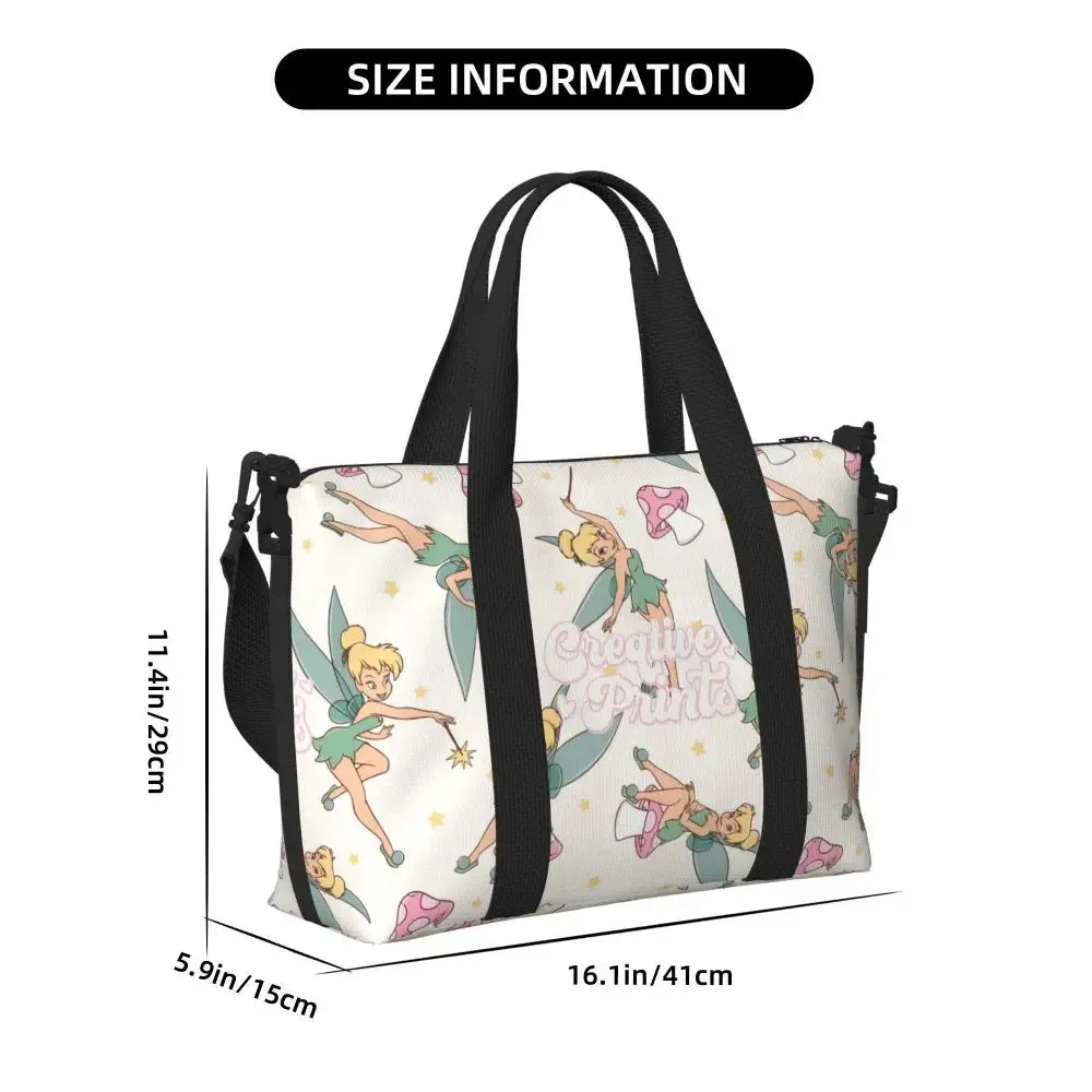 Custom Tinker Bell Stitch Wallpaper Tote Bag Women Large Capacity Beach Gym Travel Bags