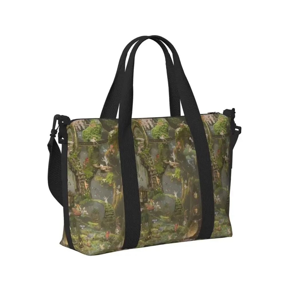Custom Tinker Bell Stitch Wallpaper Tote Bag Women Large Capacity Beach Gym Travel Bags