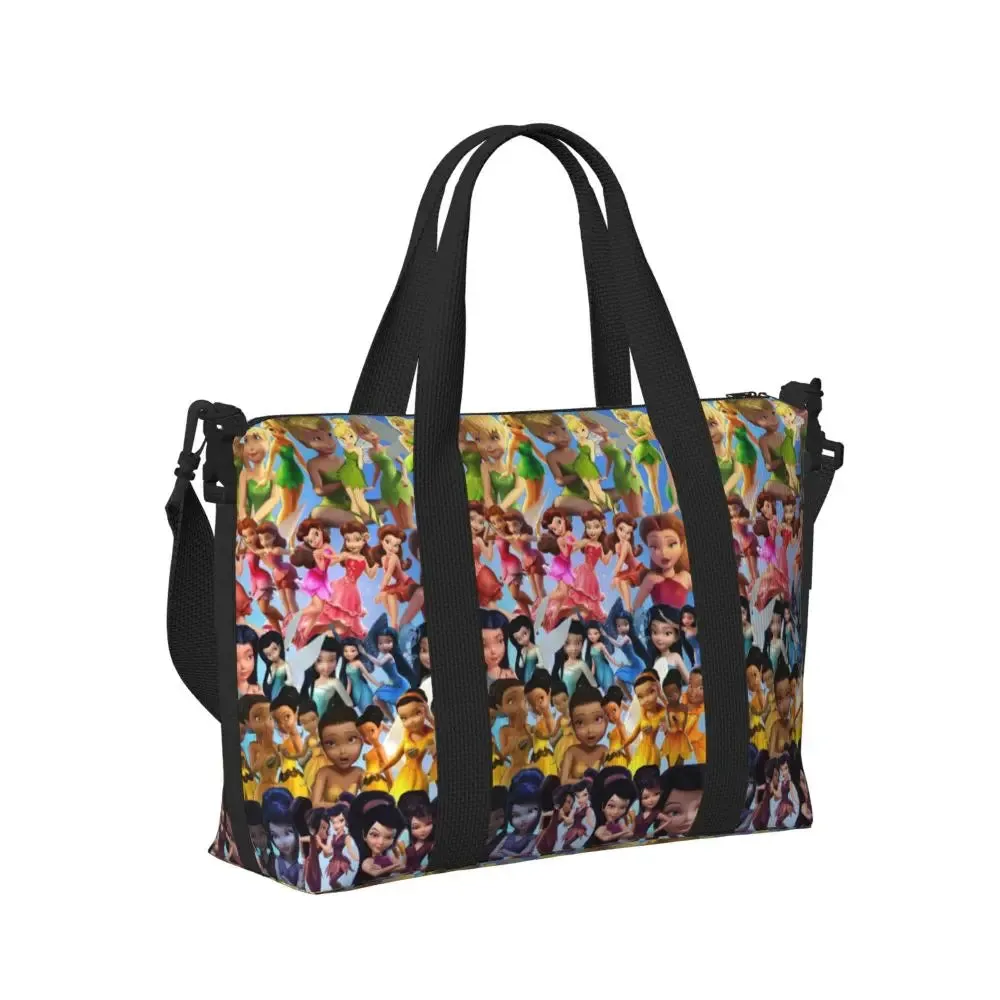 Custom Tinker Bell Stitch Wallpaper Tote Bag Women Large Capacity Beach Gym Travel Bags