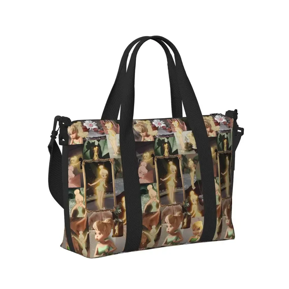 Custom Tinker Bell Stitch Wallpaper Tote Bag Women Large Capacity Beach Gym Travel Bags