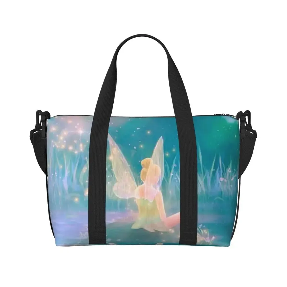 Custom Tinker Bell Stitch Wallpaper Tote Bag Women Large Capacity Beach Gym Travel Bags