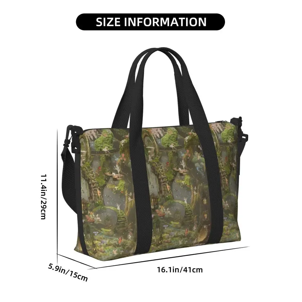 Custom Tinker Bell Stitch Wallpaper Tote Bag Women Large Capacity Beach Gym Travel Bags