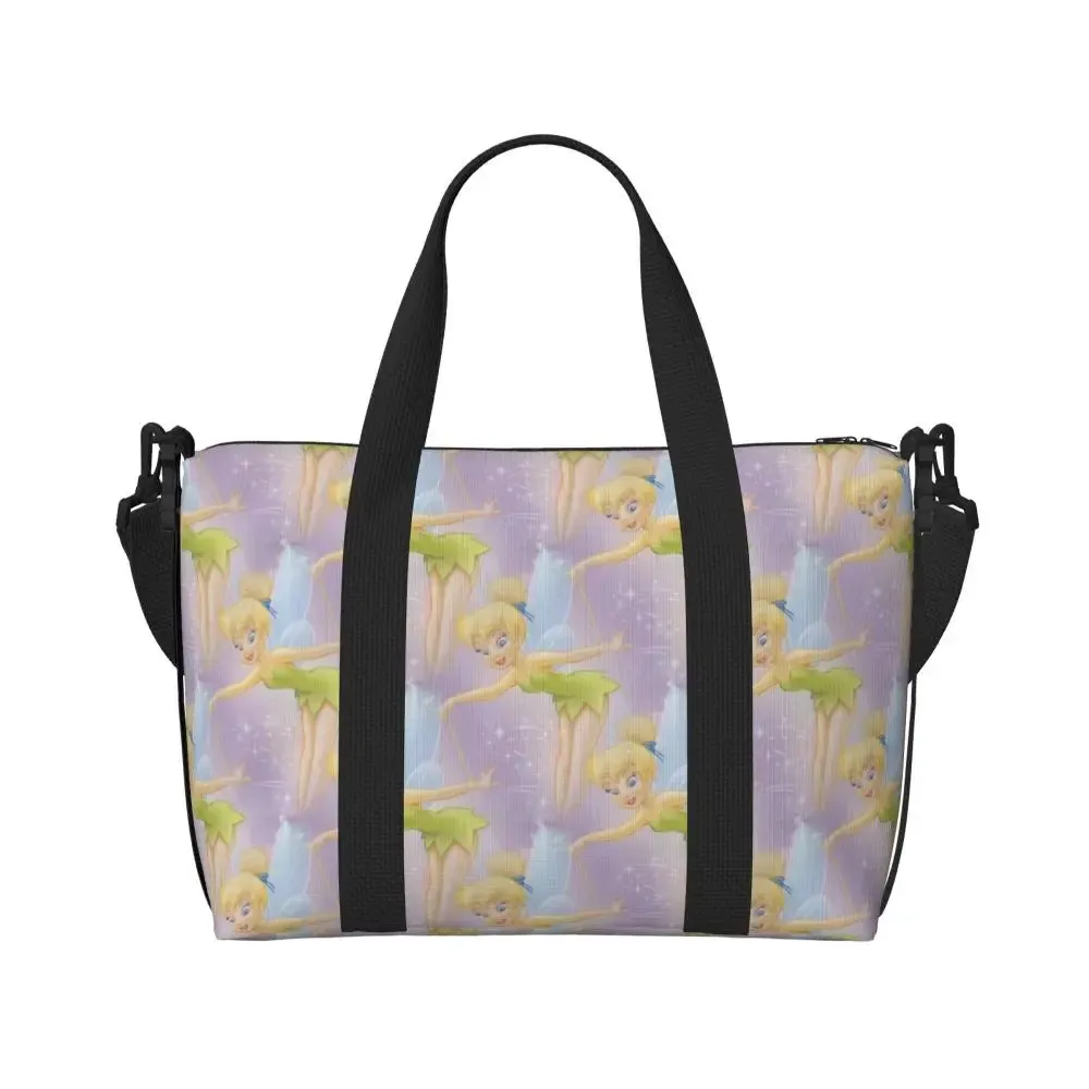 Custom Tinker Bell Stitch Wallpaper Tote Bag Women Large Capacity Beach Gym Travel Bags