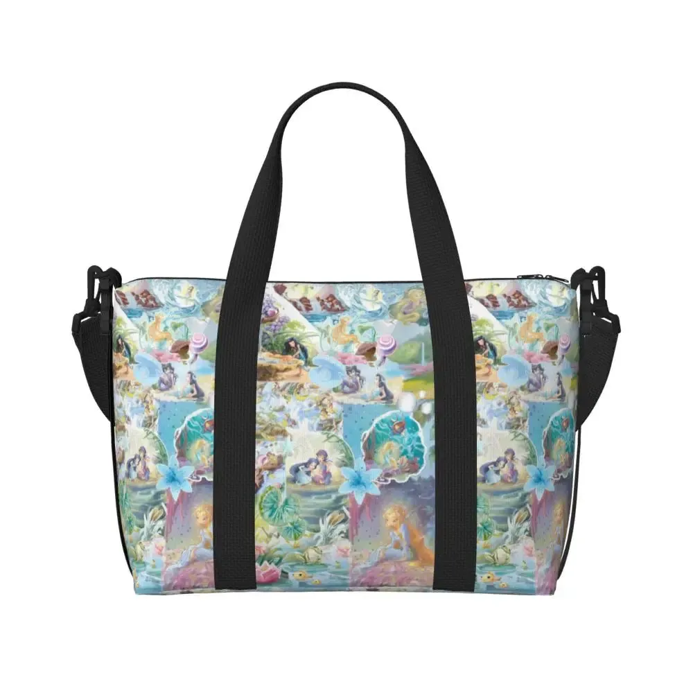 Custom Tinker Bell Stitch Wallpaper Tote Bag Women Large Capacity Beach Gym Travel Bags