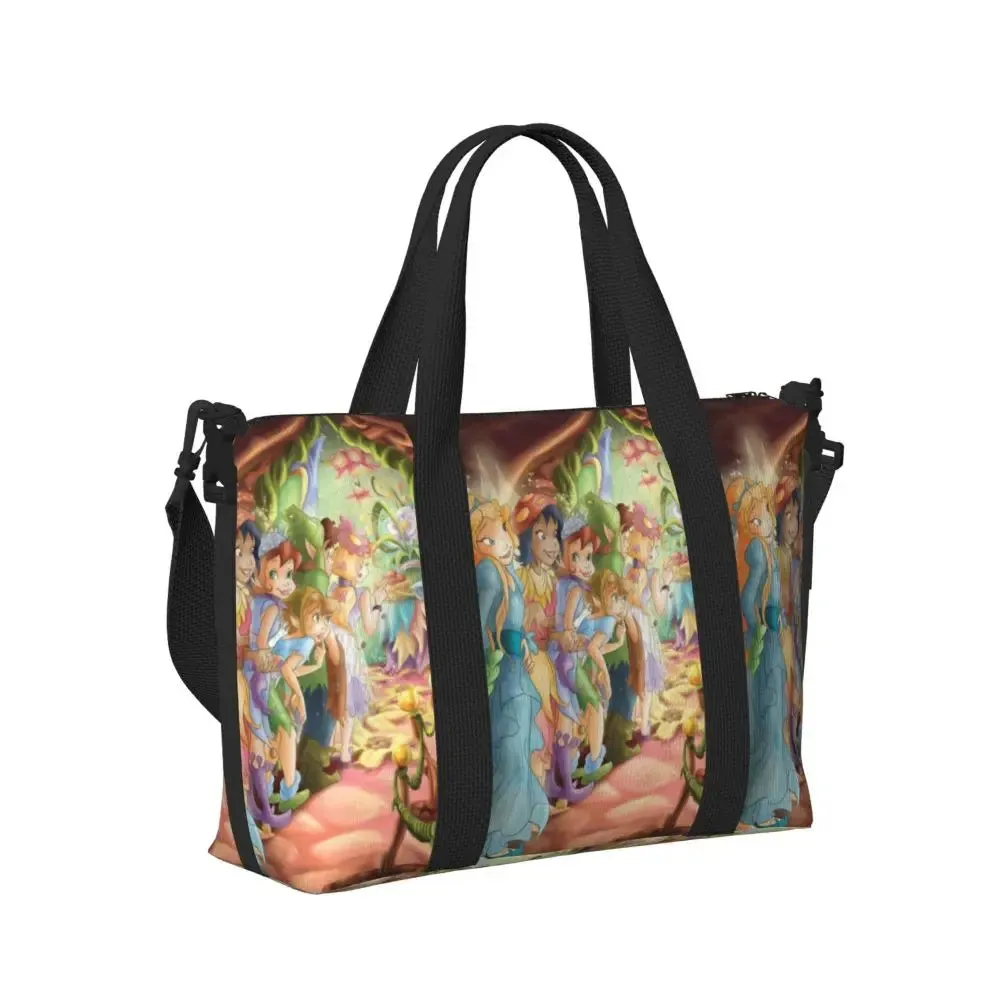Custom Tinker Bell Stitch Wallpaper Tote Bag Women Large Capacity Beach Gym Travel Bags