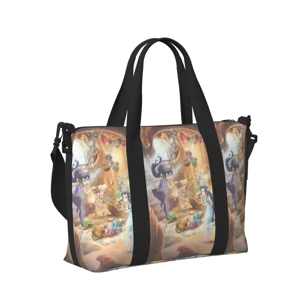 Custom Tinker Bell Stitch Wallpaper Tote Bag Women Large Capacity Beach Gym Travel Bags