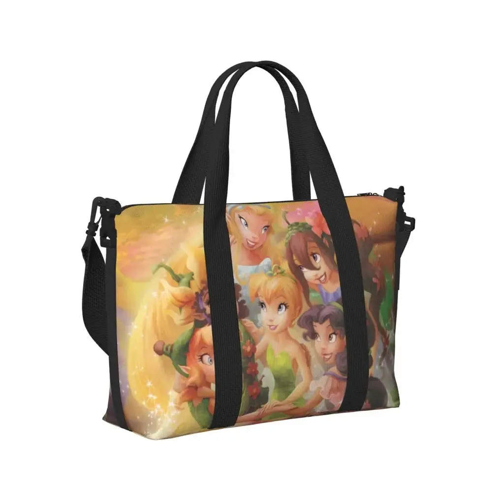 Custom Tinker Bell Stitch Wallpaper Tote Bag Women Large Capacity Beach Gym Travel Bags