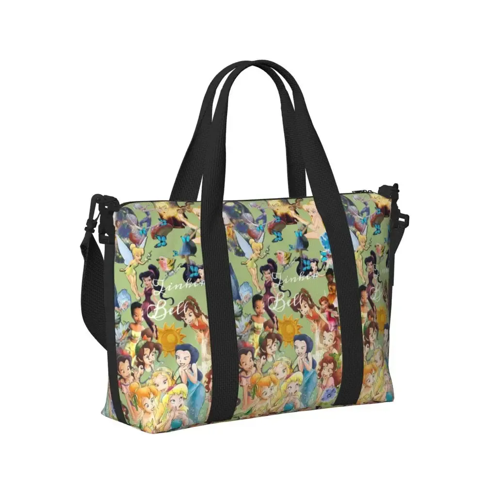 Custom Tinker Bell Stitch Wallpaper Tote Bag Women Large Capacity Beach Gym Travel Bags