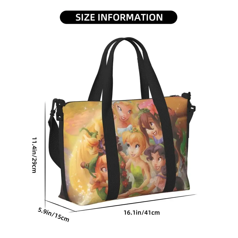 Custom Tinker Bell Stitch Wallpaper Tote Bag Women Large Capacity Beach Gym Travel Bags