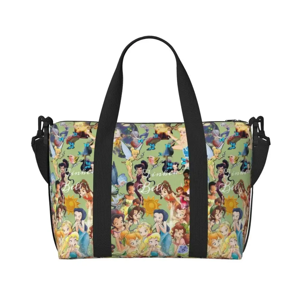 Custom Tinker Bell Stitch Wallpaper Tote Bag Women Large Capacity Beach Gym Travel Bags