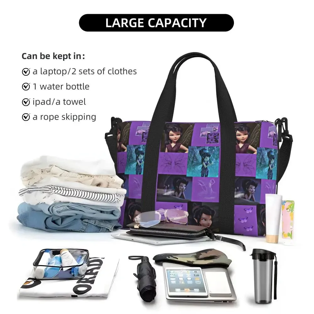Custom Tinker Bell Stitch Wallpaper Tote Bag Women Large Capacity Beach Gym Travel Bags
