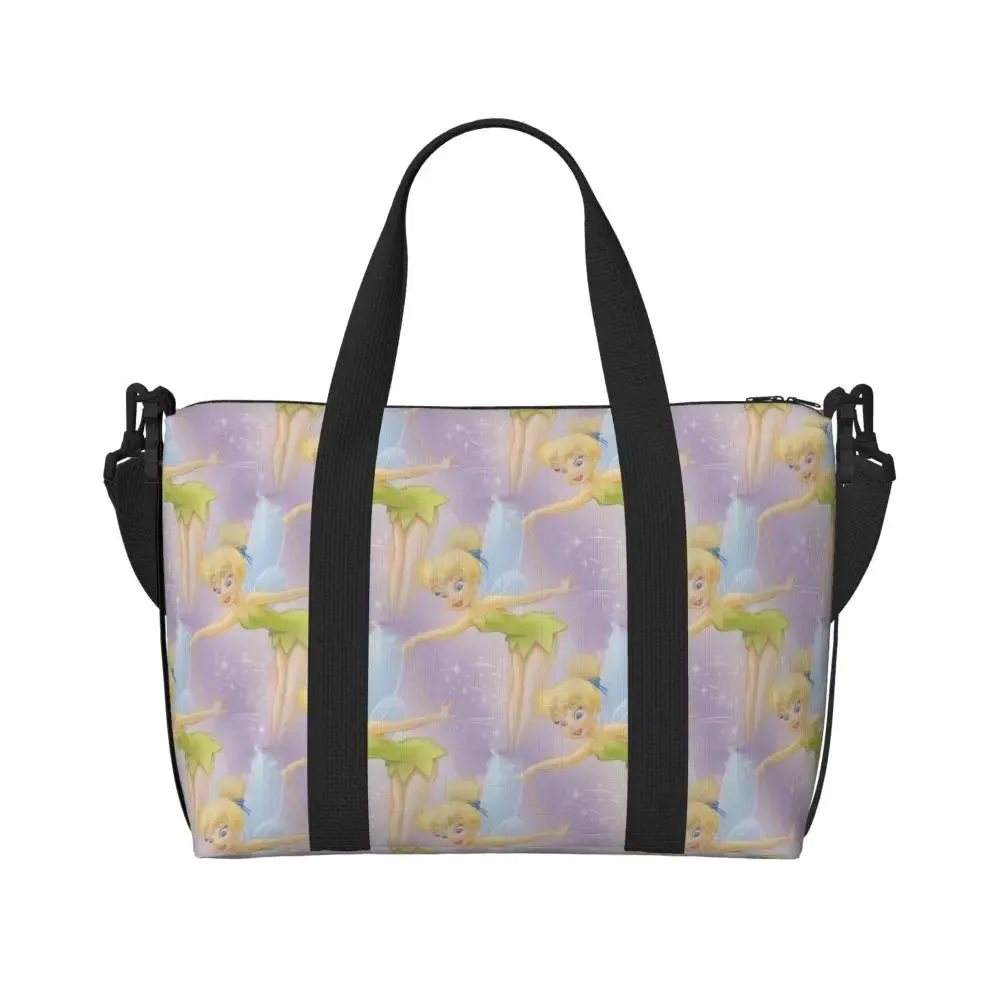 Custom Tinker Bell Stitch Wallpaper Tote Bag Women Large Capacity Beach Gym Travel Bags