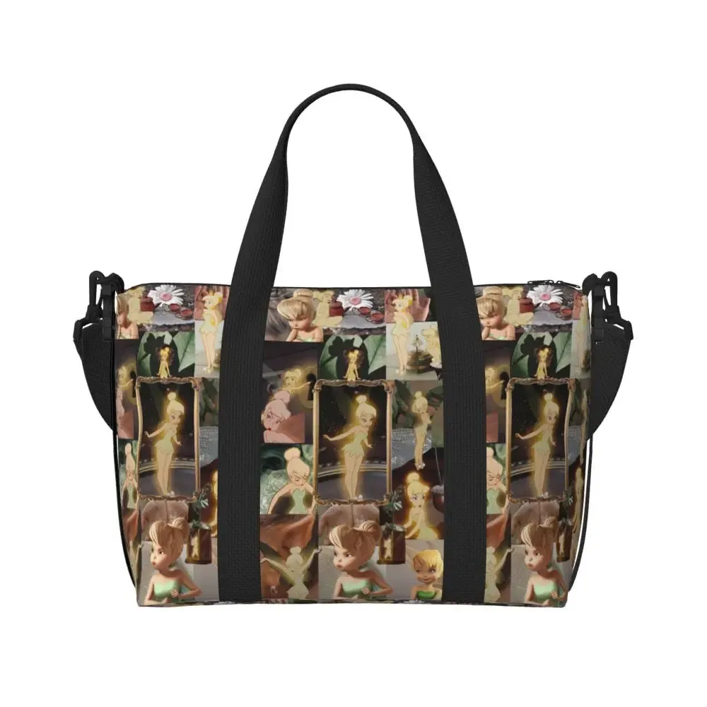 Custom Tinker Bell Stitch Wallpaper Tote Bag Women Large Capacity Beach Gym Travel Bags