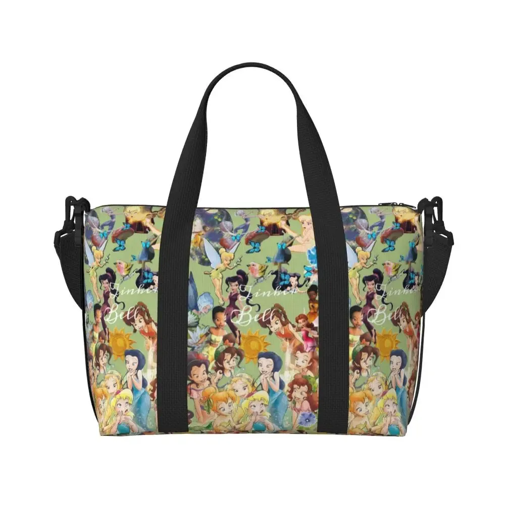 Custom Tinker Bell Stitch Wallpaper Tote Bag Women Large Capacity Beach Gym Travel Bags