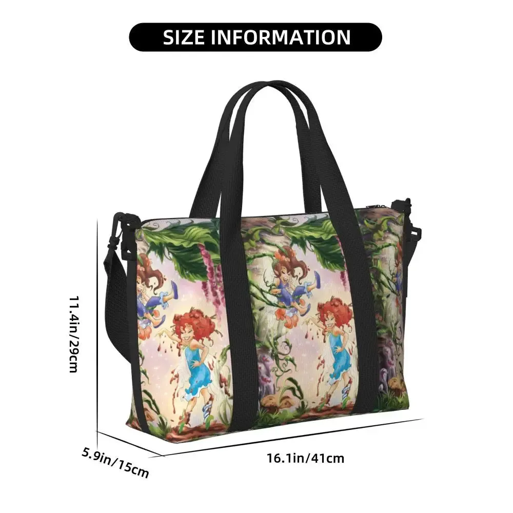 Custom Tinker Bell Stitch Wallpaper Tote Bag Women Large Capacity Beach Gym Travel Bags