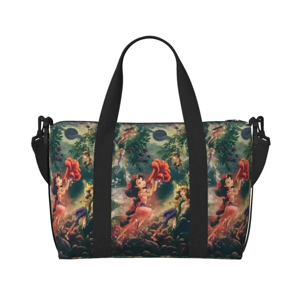 Custom Tinker Bell Stitch Wallpaper Tote Bag Women Large Capacity Beach Gym Travel Bags