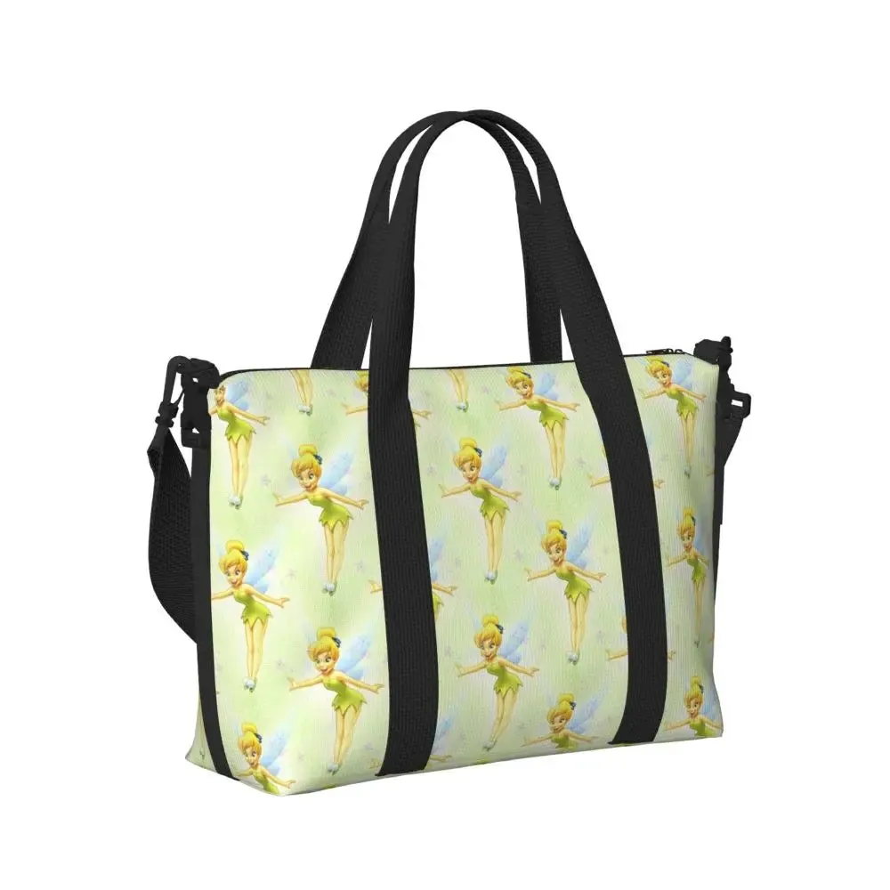Custom Tinker Bell Stitch Wallpaper Tote Bag Women Large Capacity Beach Gym Travel Bags
