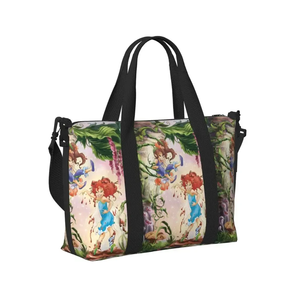 Custom Tinker Bell Stitch Wallpaper Tote Bag Women Large Capacity Beach Gym Travel Bags