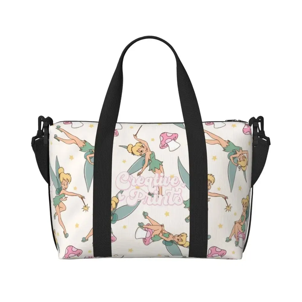 Custom Tinker Bell Stitch Wallpaper Tote Bag Women Large Capacity Beach Gym Travel Bags