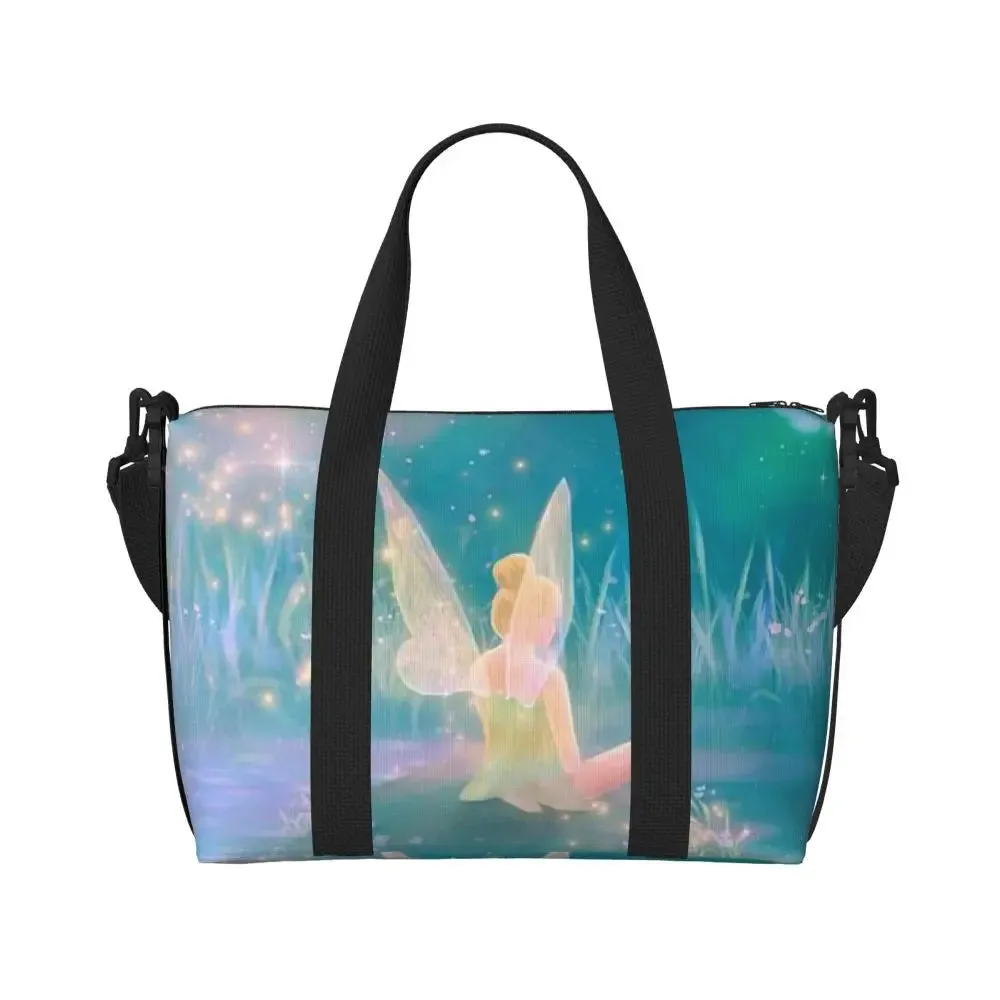 Custom Tinker Bell Stitch Wallpaper Tote Bag Women Large Capacity Beach Gym Travel Bags