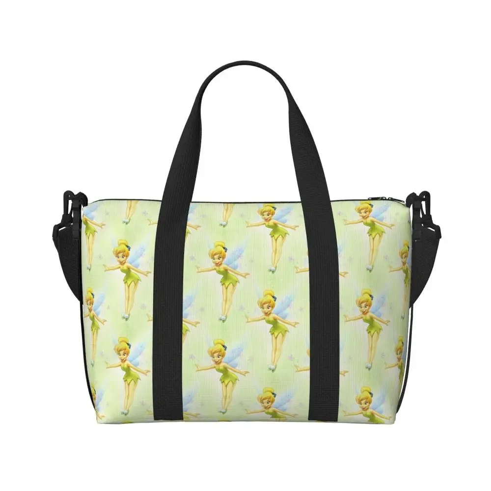 Custom Tinker Bell Stitch Wallpaper Tote Bag Women Large Capacity Beach Gym Travel Bags