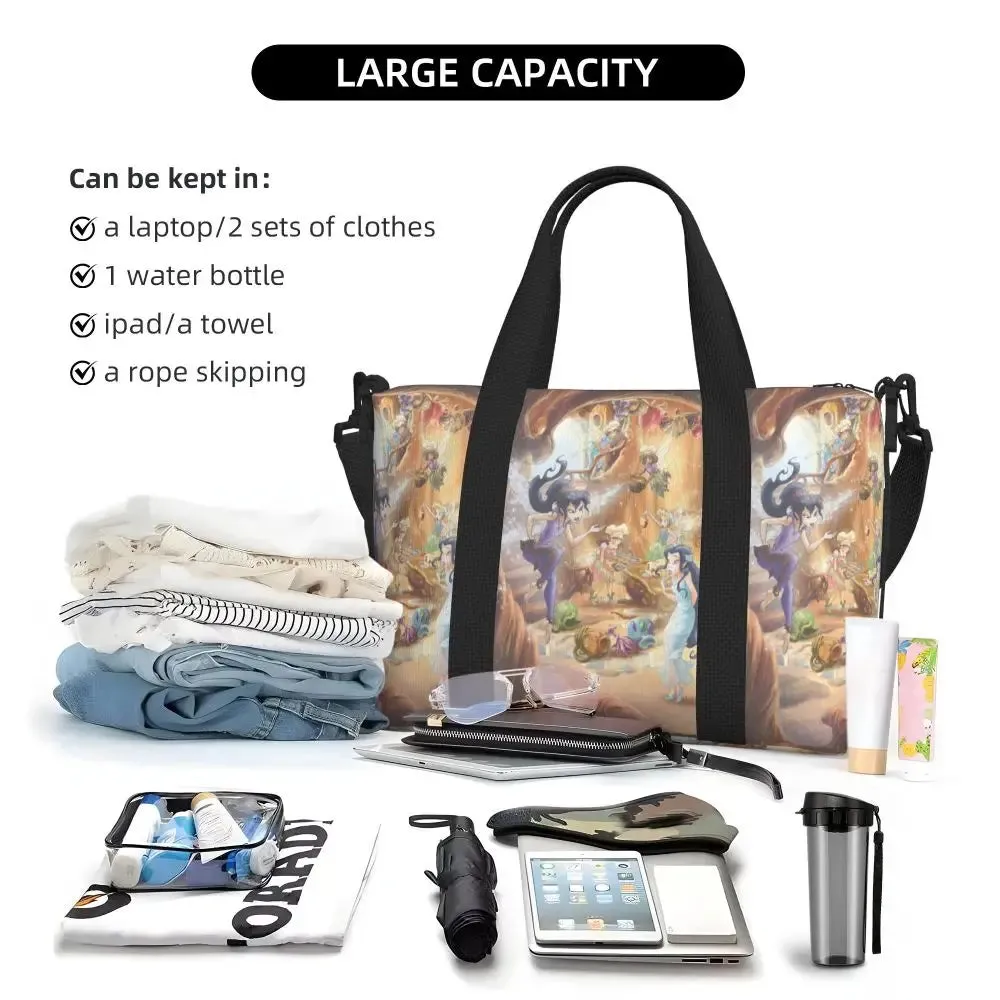 Custom Tinker Bell Stitch Wallpaper Tote Bag Women Large Capacity Beach Gym Travel Bags