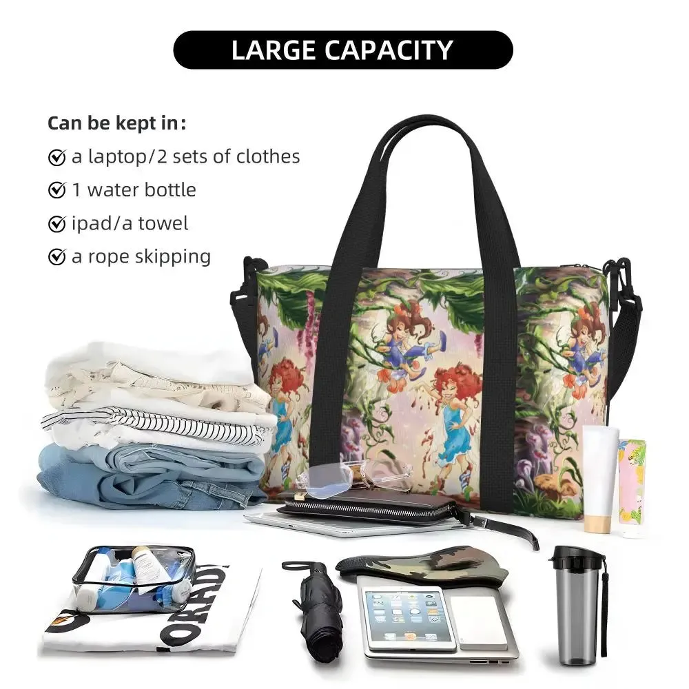 Custom Tinker Bell Stitch Wallpaper Tote Bag Women Large Capacity Beach Gym Travel Bags