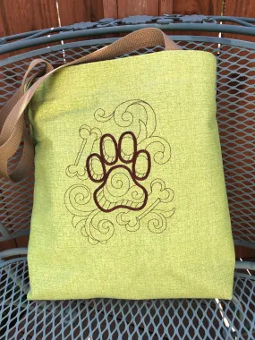 Dog Paw Embroidered "Baxter" Tote Bag | stitchywoman.net